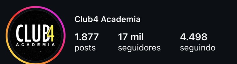 Perfil do Club4 Academia no Instagram