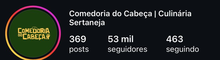 Perfil do Comedoria do Cabeça no Instagram