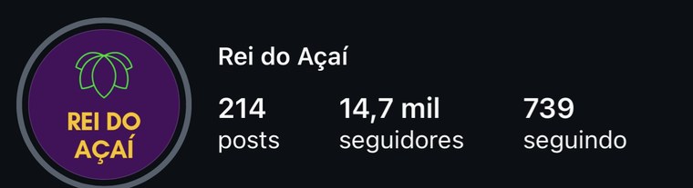 Perfil do Rei do Açaí no Instagram