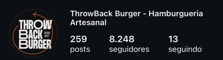 Perfil do TB Burguer no Instagram